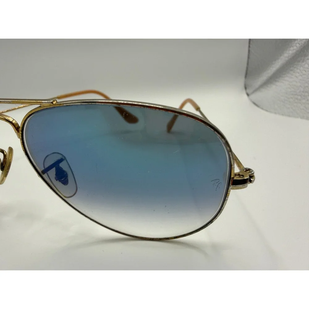 Ray-Ban RB3025 Aviator Large Metal Gold Blue Gradient Sunglasses 55mm 001/3F